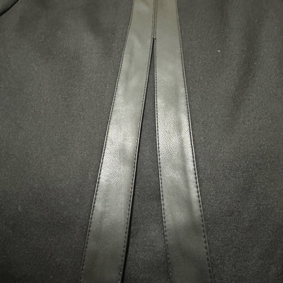 Ellen Stacy PONTE FLARE BLACK DRESS WITH VEGAN LEATHER TRIM size M - Picture 16 of 16